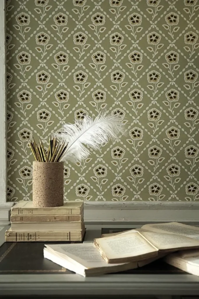 Whitehall Wallpaper by Little Greene LT Interiors
